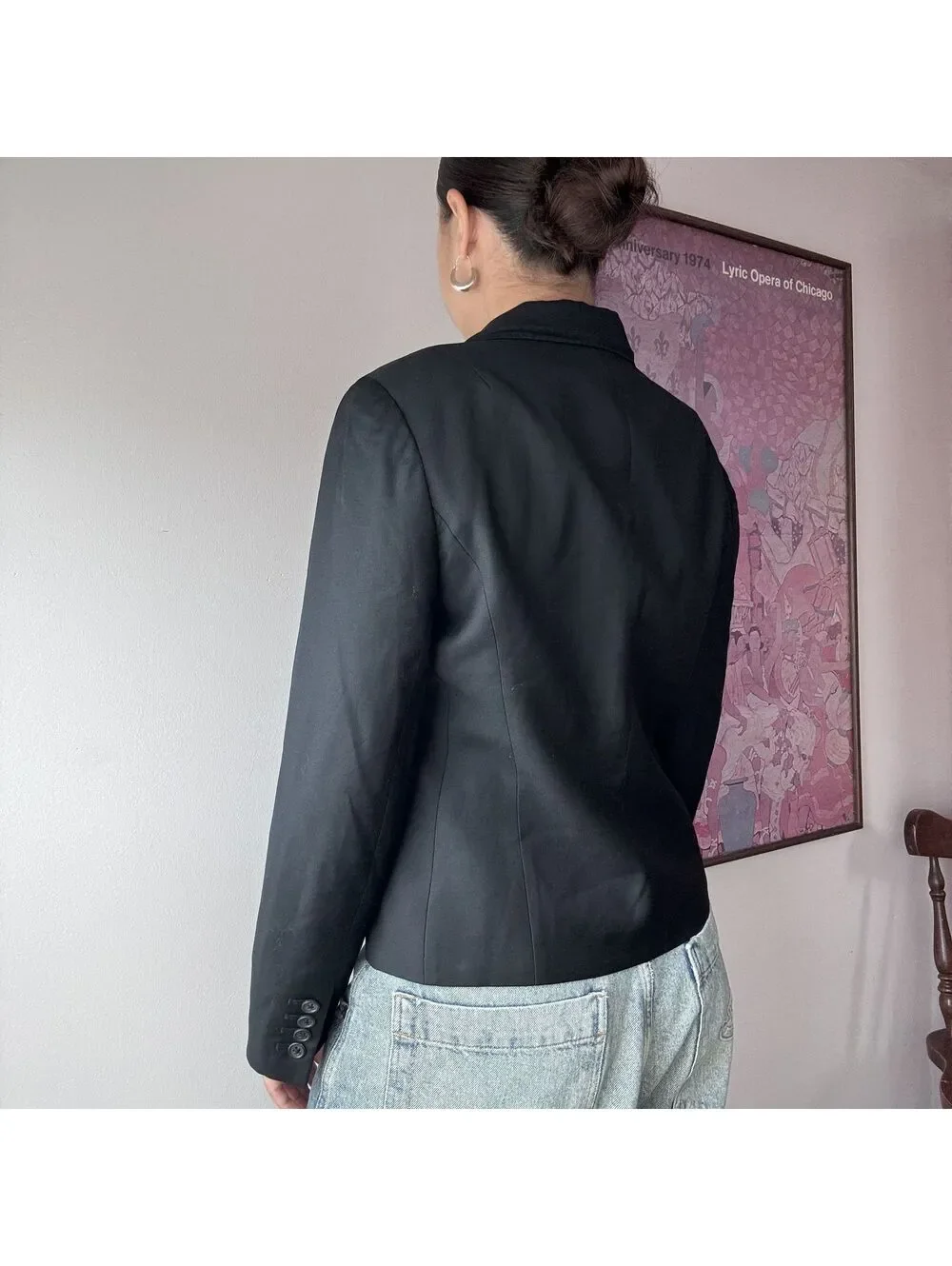 J.Crew Black 100% Wool Tailored Blazer size 8